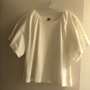 Old Navy white Lace Sleeve Tee
